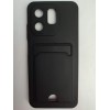 Чехол силиконовый Infinix Hot 50i/Smart 9 матовый цветной с визитницей черный