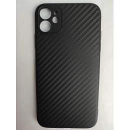Чехол силиконовый iPhone 11 карбон черный