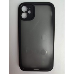 Чехол силиконовый iPhone 11 матовый с окантовкой черный