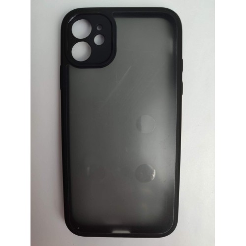 Чехол силиконовый iPhone 11 матовый с окантовкой черный