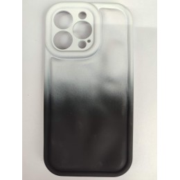 Чехол силиконовый iPhone 13 Pro Max ДУТЫЙ бело-черный