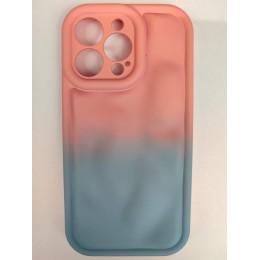 Чехол силиконовый iPhone 13 Pro Max ДУТЫЙ розово-серый