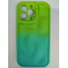 Чехол силиконовый iPhone 13 Pro Max ДУТЫЙ салатово-синий