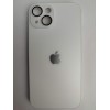 Чехол силиконовый iPhone 14 AG-GLASS стеклянный с лого белый