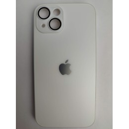Чехол силиконовый iPhone 14 AG-GLASS стеклянный с лого белый