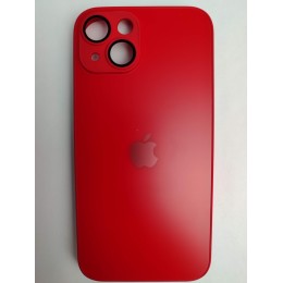 Чехол силиконовый iPhone 14 AG-GLASS стеклянный с лого красный