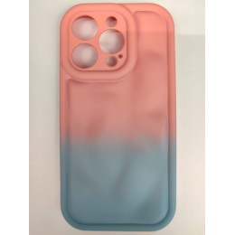Чехол силиконовый iPhone 14 Pro ДУТЫЙ розово-серый