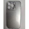 Чехол силиконовый iPhone 14 Pro Fashion с блестками и защитой камеры серый