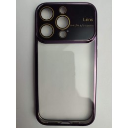 Чехол силиконовый iPhone 14 Pro глянцевый с защитным проемом фиолетовый