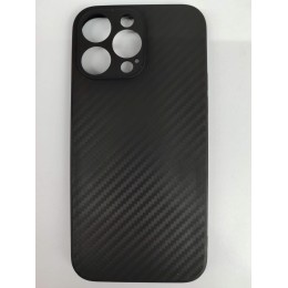 Чехол силиконовый iPhone 14 Pro Max карбон черный
