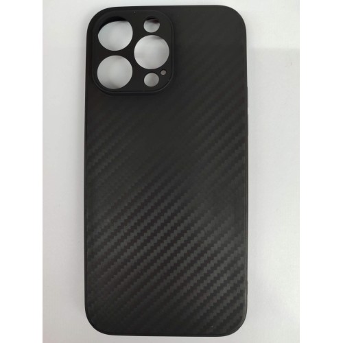 Чехол силиконовый iPhone 14 Pro Max карбон черный