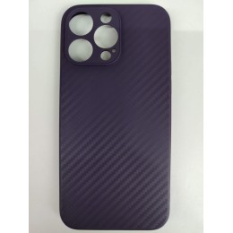 Чехол силиконовый iPhone 14 Pro Max карбон фиолетовый