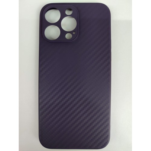 Чехол силиконовый iPhone 14 Pro Max карбон фиолетовый