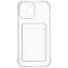 Чехол силиконовый iPhone 14 Pro Max с визитницей прозрачный