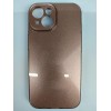 Чехол силиконовый iPhone 15 блестки с защитой камеры шоколадный