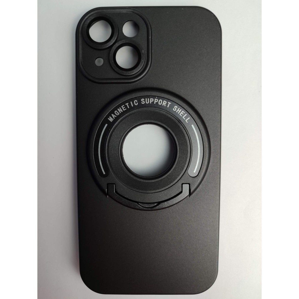 Чехол силиконовый iPhone 15 Bristol (MagSafe, защита камеры) черный