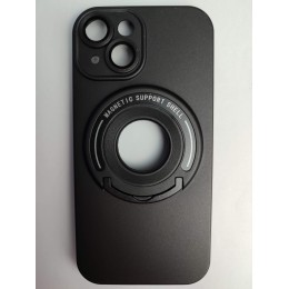 Чехол силиконовый iPhone 15 Bristol (MagSafe, защита камеры) черный