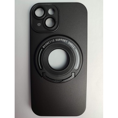 Чехол силиконовый iPhone 15 Bristol (MagSafe, защита камеры) черный