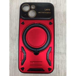 Чехол силиконовый iPhone 15 Bristol (MagSafe, защита камеры) красный