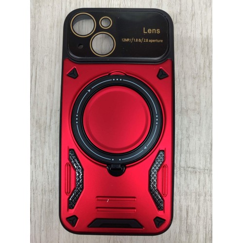 Чехол силиконовый iPhone 15 Bristol (MagSafe, защита камеры) красный
