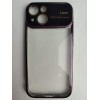 Чехол силиконовый iPhone 15 глянцевый с защитным проемом фиолетовый