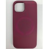 Чехол силиконовый iPhone 15 MagSafe под оригинал бордовый