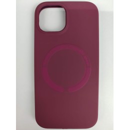Чехол силиконовый iPhone 15 MagSafe под оригинал бордовый