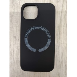 Чехол силиконовый iPhone 15 MagSafe под оригинал черный