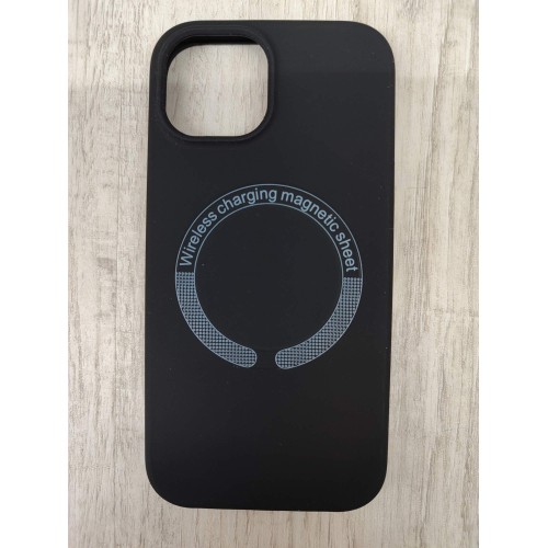 Чехол силиконовый iPhone 15 MagSafe под оригинал черный