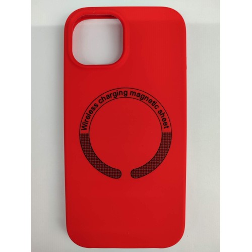 Чехол силиконовый iPhone 15 MagSafe под оригинал красный