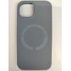 Чехол силиконовый iPhone 15 MagSafe под оригинал серый
