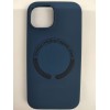 Чехол силиконовый iPhone 15 MagSafe под оригинал темно-синий