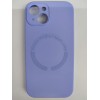 Чехол силиконовый iPhone 15 Magsafe под оригинал (защита камеры) сиреневый