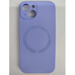 Чехол силиконовый iPhone 15 Magsafe под оригинал (защита камеры) сиреневый