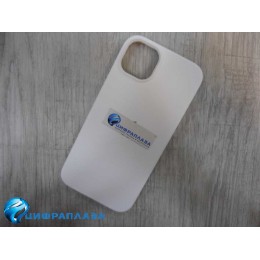 Чехол силиконовый iPhone 15 Plus Silicone Case NEW с логотипом (009) белый