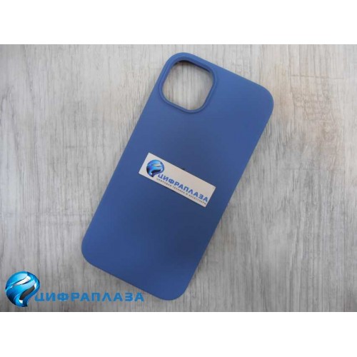 Чехол силиконовый iPhone 15 Plus Silicone Case NEW с логотипом (020) синий