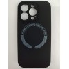 Чехол силиконовый iPhone 15 Pro Magsafe под оригинал (защита камеры) черный