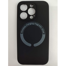 Чехол силиконовый iPhone 15 Pro Magsafe под оригинал (защита камеры) черный
