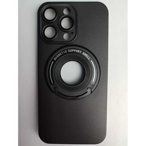 Чехол силиконовый iPhone 15 Pro Max Bristol (MagSafe, защита камеры) черный
