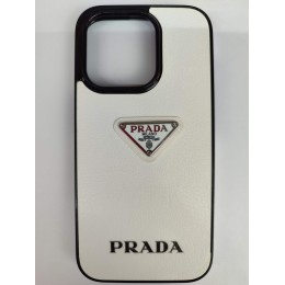 Чехол силиконовый iPhone 15 Pro PRADA белый