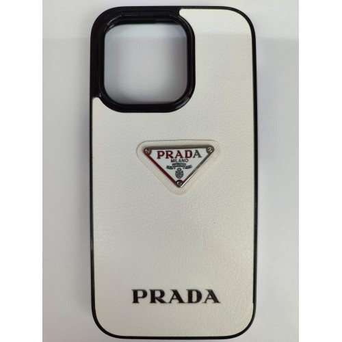 Чехол силиконовый iPhone 15 Pro PRADA белый