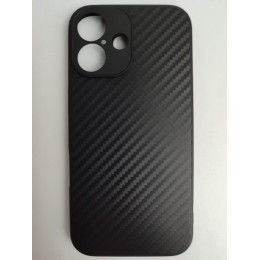 Чехол силиконовый iPhone 16 карбон черный