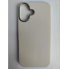 Чехол силиконовый iPhone 16 кожаный цветной белый