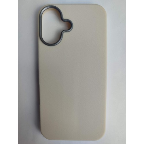 Чехол силиконовый iPhone 16 кожаный цветной белый