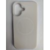Чехол силиконовый iPhone 16 матовый с MagSafe белый