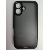 Чехол силиконовый iPhone 16 матовый с окантовкой черный