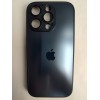 Чехол силиконовый iPhone 16 Pro AG-GLASS стеклянный с лого темно-синий