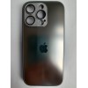 Чехол силиконовый iPhone 16 Pro AG-GLASS стеклянный с лого титановый