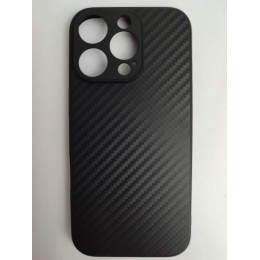 Чехол силиконовый iPhone 16 Pro карбон черный