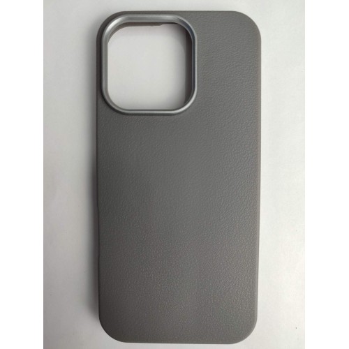 Чехол силиконовый iPhone 16 Pro кожаный цветной серый